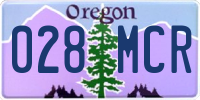 OR license plate 028MCR