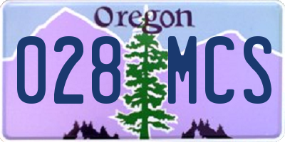 OR license plate 028MCS
