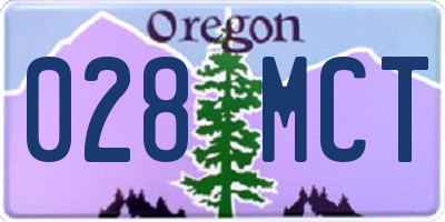 OR license plate 028MCT