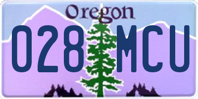 OR license plate 028MCU
