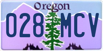 OR license plate 028MCV