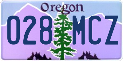 OR license plate 028MCZ