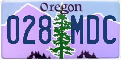 OR license plate 028MDC