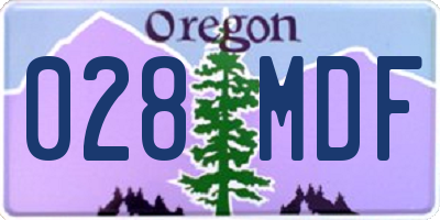 OR license plate 028MDF