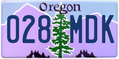 OR license plate 028MDK