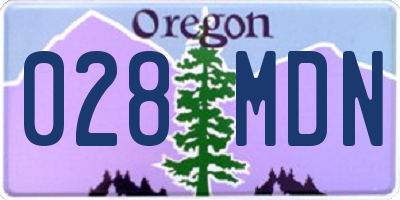 OR license plate 028MDN