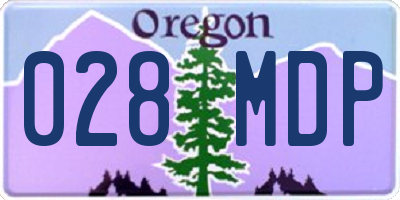OR license plate 028MDP
