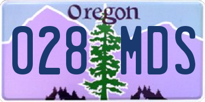 OR license plate 028MDS