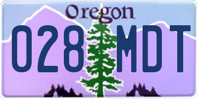 OR license plate 028MDT