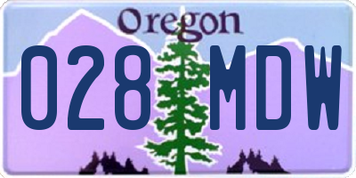 OR license plate 028MDW