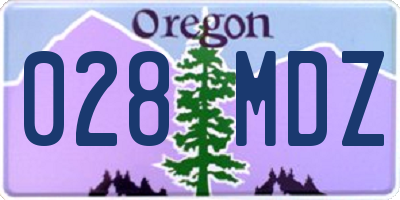 OR license plate 028MDZ