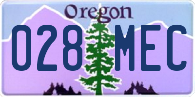 OR license plate 028MEC