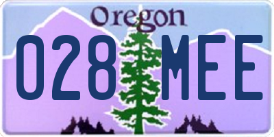 OR license plate 028MEE