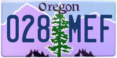 OR license plate 028MEF