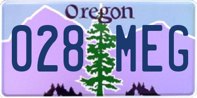 OR license plate 028MEG
