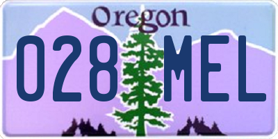 OR license plate 028MEL