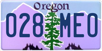 OR license plate 028MEO