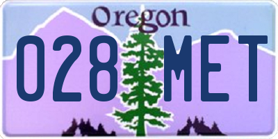 OR license plate 028MET