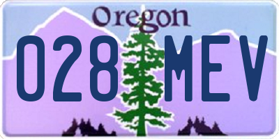 OR license plate 028MEV