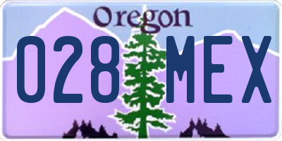 OR license plate 028MEX