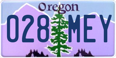 OR license plate 028MEY