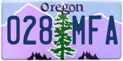 OR license plate 028MFA