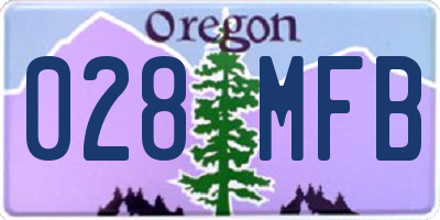 OR license plate 028MFB