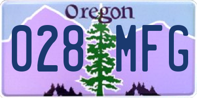 OR license plate 028MFG