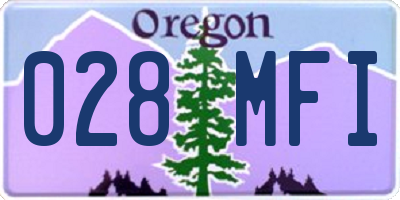 OR license plate 028MFI