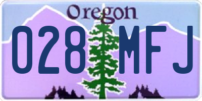 OR license plate 028MFJ