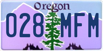 OR license plate 028MFM