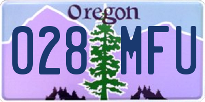 OR license plate 028MFU