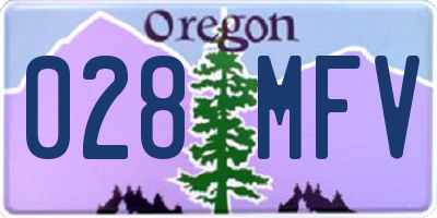 OR license plate 028MFV