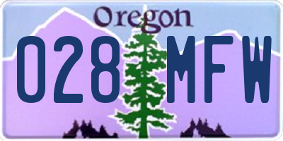 OR license plate 028MFW