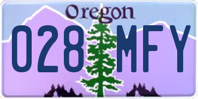 OR license plate 028MFY
