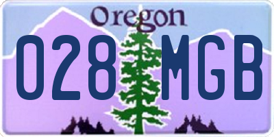 OR license plate 028MGB