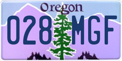 OR license plate 028MGF