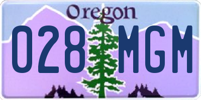OR license plate 028MGM