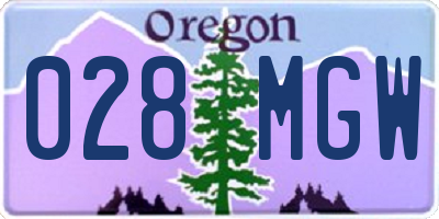 OR license plate 028MGW