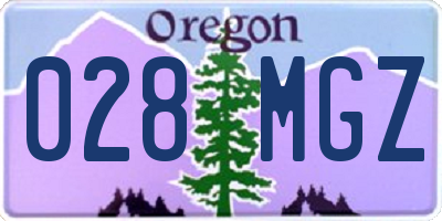 OR license plate 028MGZ