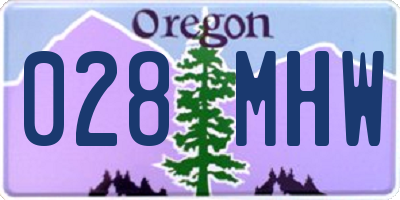 OR license plate 028MHW