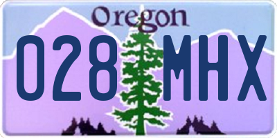 OR license plate 028MHX