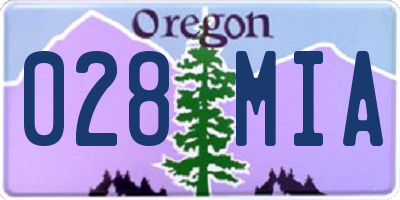 OR license plate 028MIA