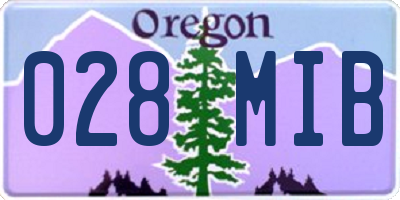 OR license plate 028MIB