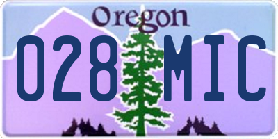 OR license plate 028MIC