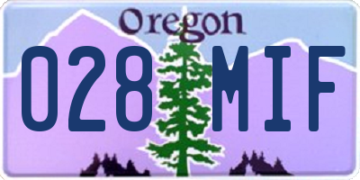 OR license plate 028MIF