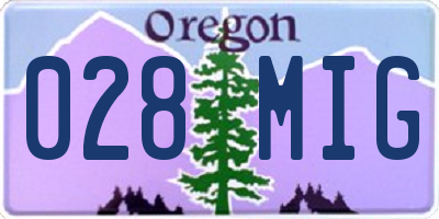 OR license plate 028MIG