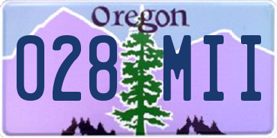 OR license plate 028MII