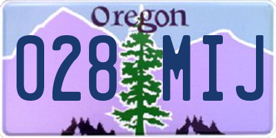 OR license plate 028MIJ