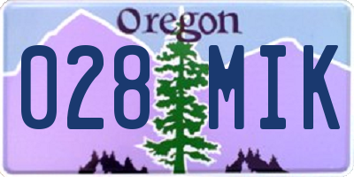 OR license plate 028MIK